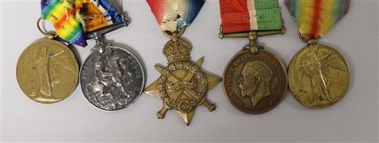 A WW1 Royal Navy Victory star and pair of medals